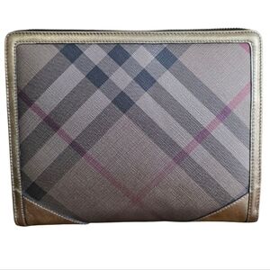 Burberry Meatllic Bronze Gold Check Iconic Tablet/Ipad Case Plaid